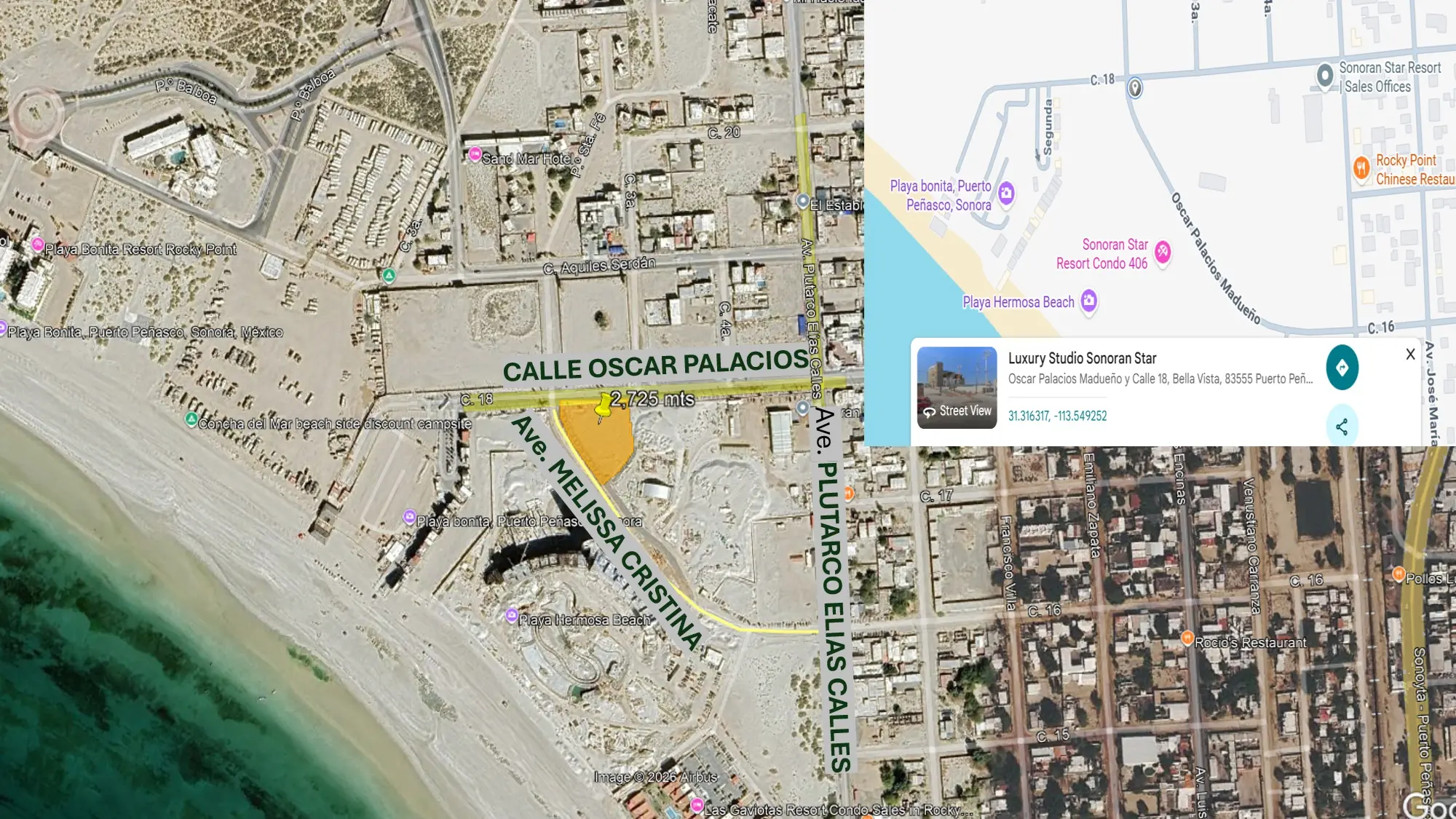 Terreno Comercial 2725 metros VENTA Puerto Peñasco